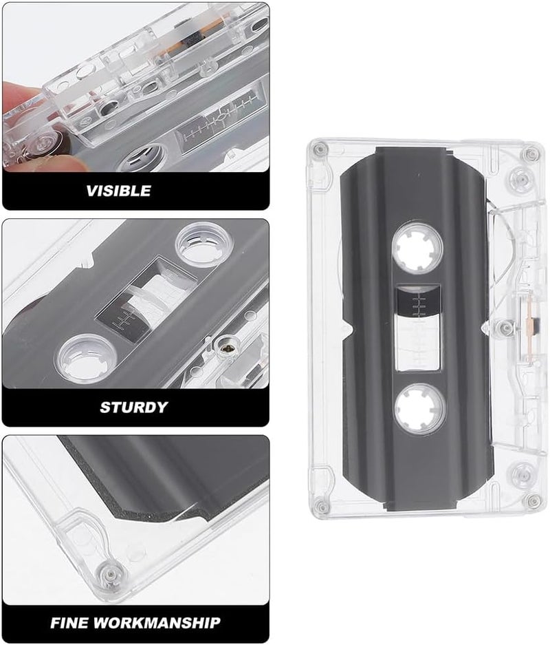 UKCOCO 8pcs Blank Cassette Tapes for Audio Recording Transparent Shell for Easy Use Projects Teaching Materials and Retro Parties - Image 4